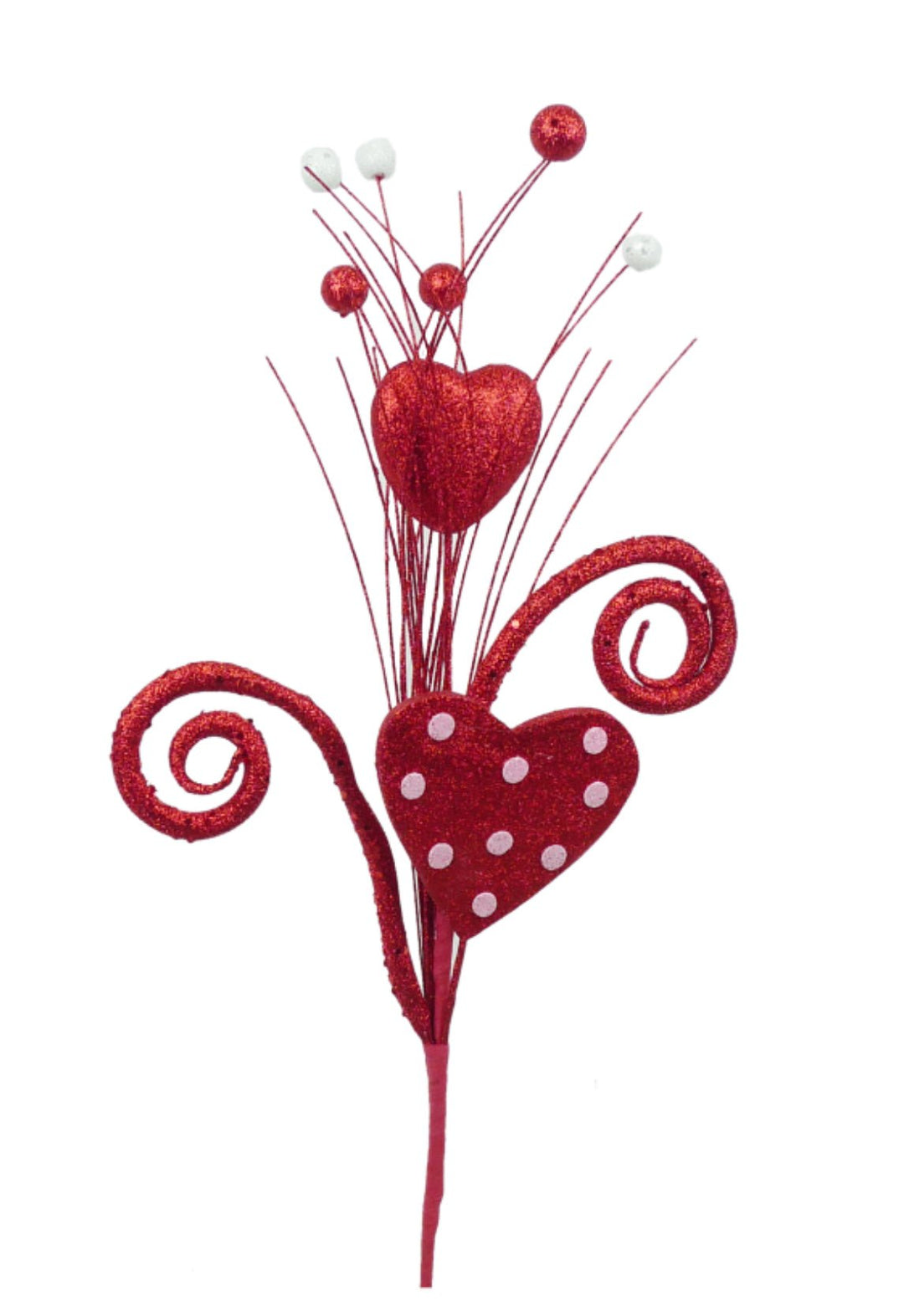 Glittery Heart Valentine’s spray - Greenery MarketPicks62218RDWTPK