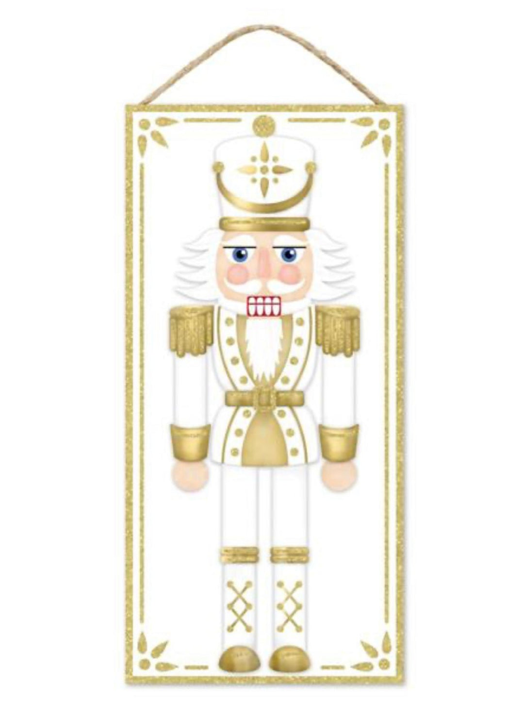 Gold and white nutcracker sign - Greenery MarketAP7868