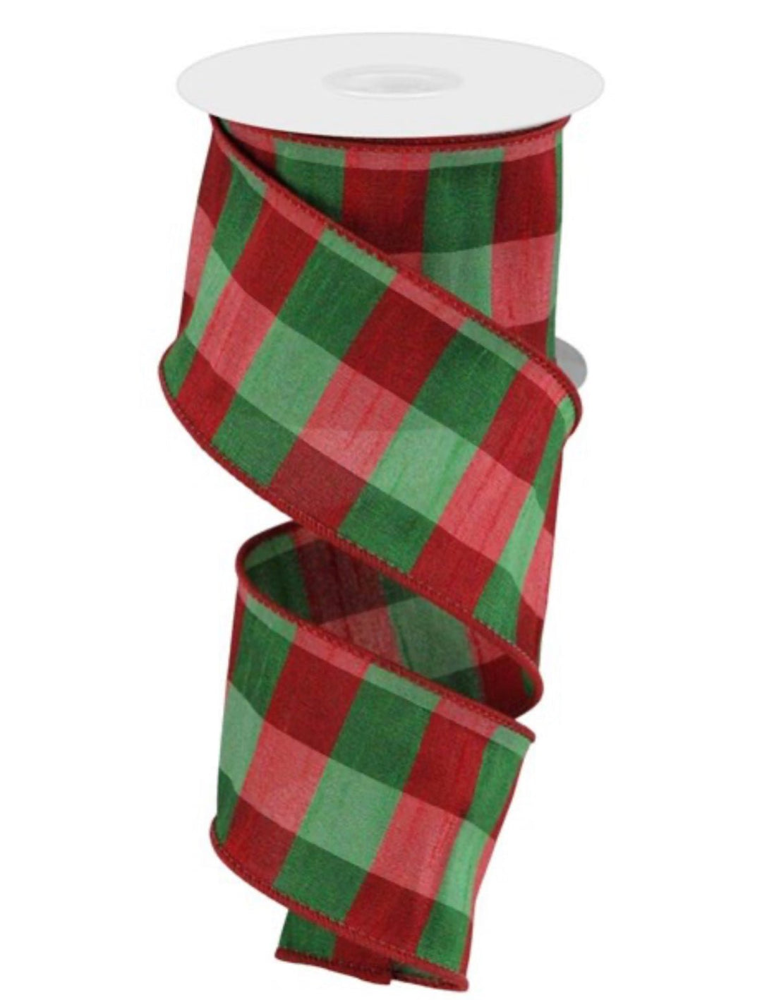 green and red check dupioni 2.5” - Greenery MarketRGA18624N