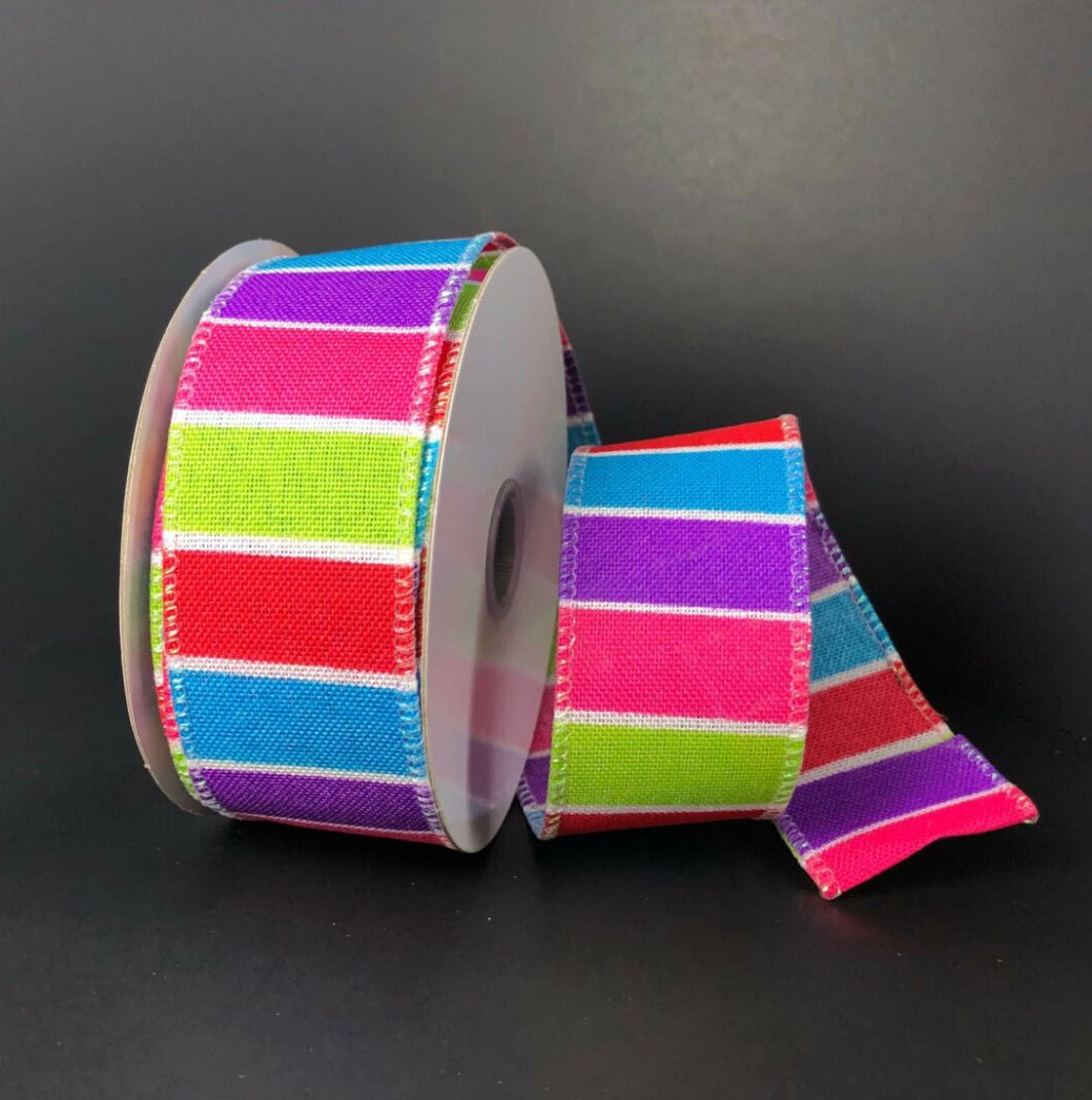 Jewel pink, purple, green, and blue wired ribbon , 1.5" - Greenery MarketRibbons & Trim72250-09-11