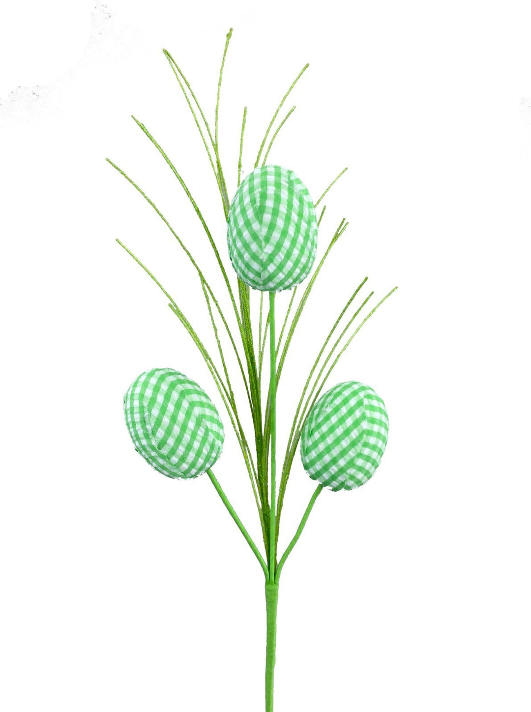 Light Green gingham plaid egg pick - Greenery MarketPicks63002GN