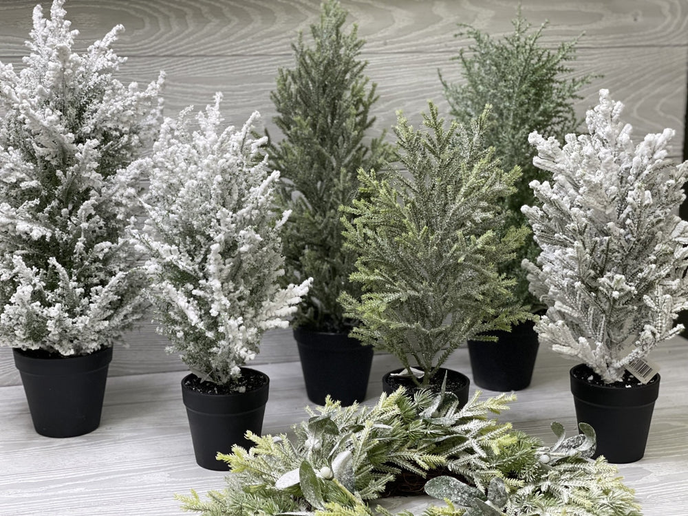 Mini potted Christmas tree - with ice 16” - Greenery Market Home decor