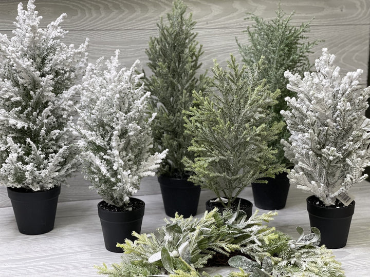Mini potted Christmas tree - with ice 16” - Greenery Market Home decor