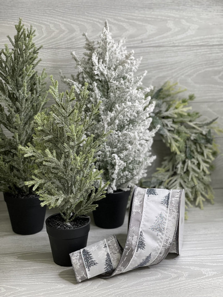 Mini potted Christmas tree - with ice 16” - Greenery Market Home decor