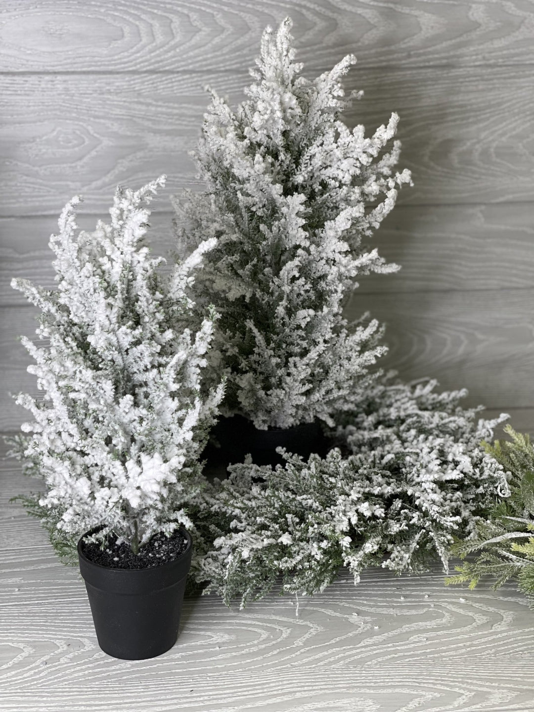 Mini potted Christmas tree - with snow 16” - Greenery Market Home decor