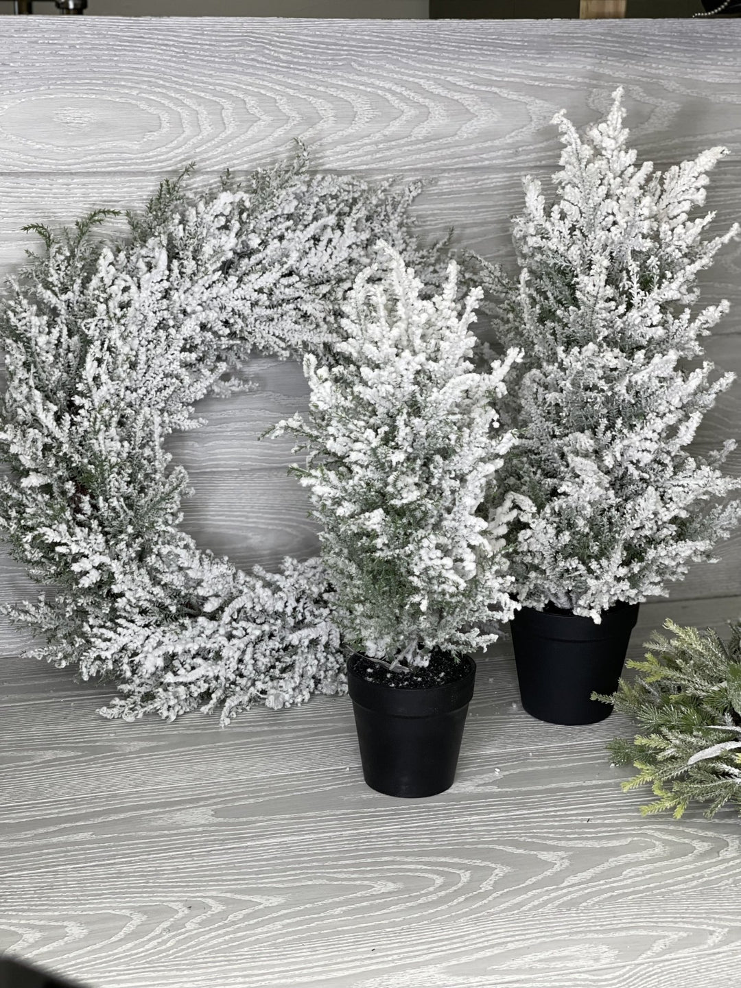 Mini potted Christmas tree - with snow 16” - Greenery Market Home decor