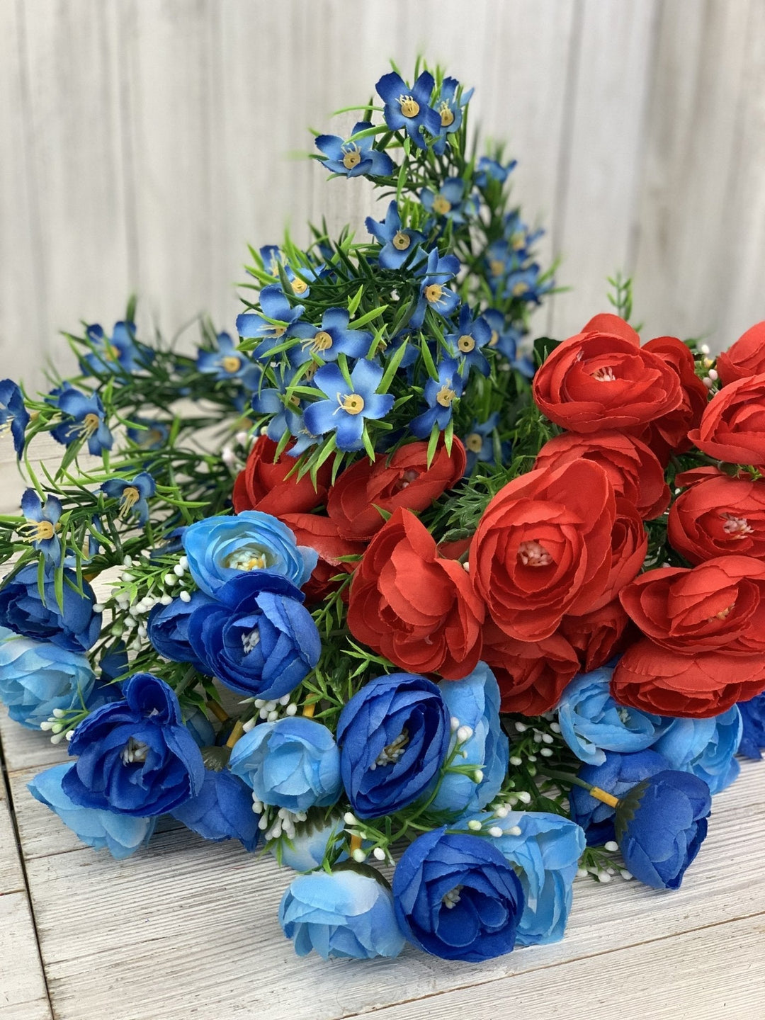 Mini ranunculus bush - blue - Greenery Marketartificial flowers36356