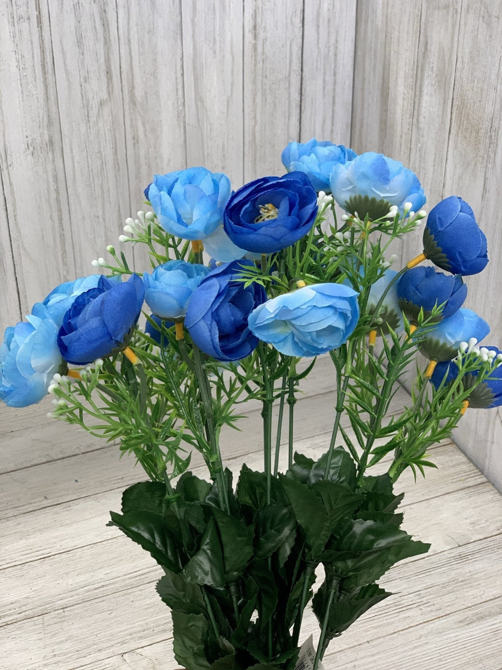 Mini ranunculus bush - blue - Greenery Marketartificial flowers36356