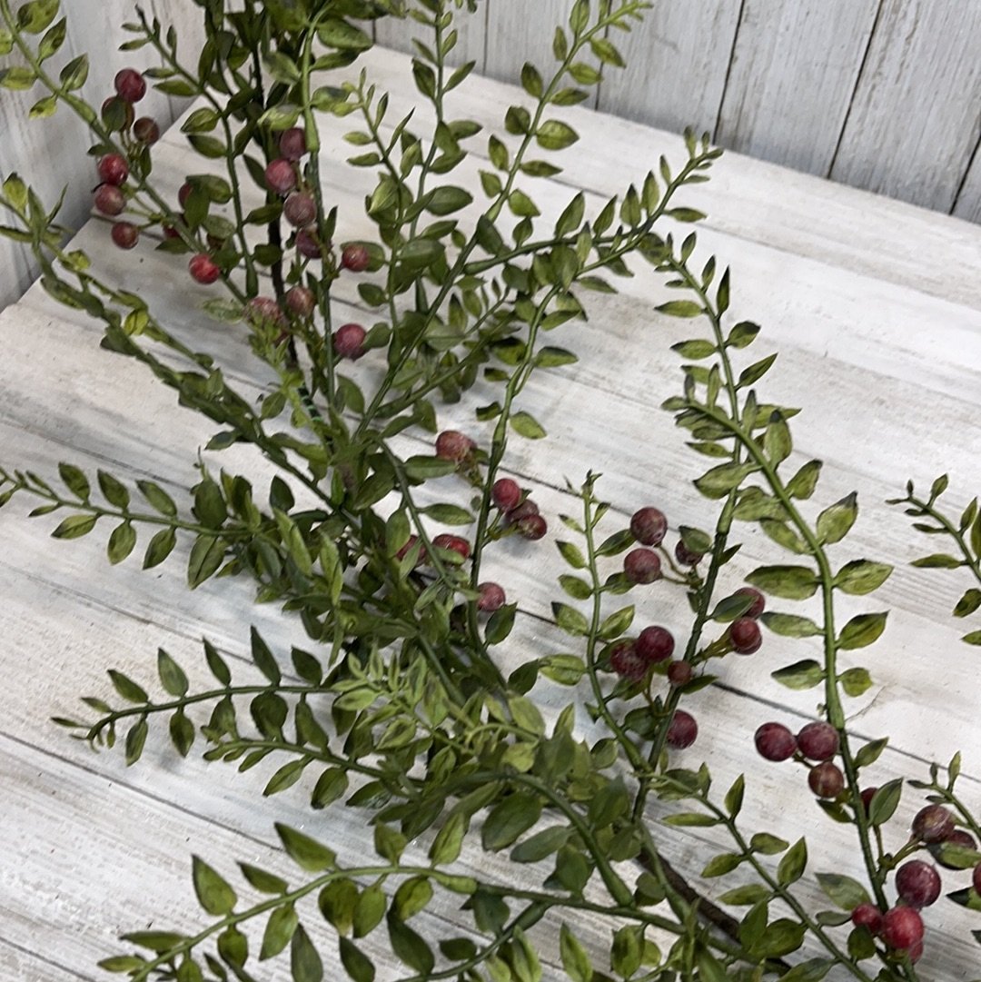 Nandina and berries garland 6’ - Greenery Market Wreaths & Garlands