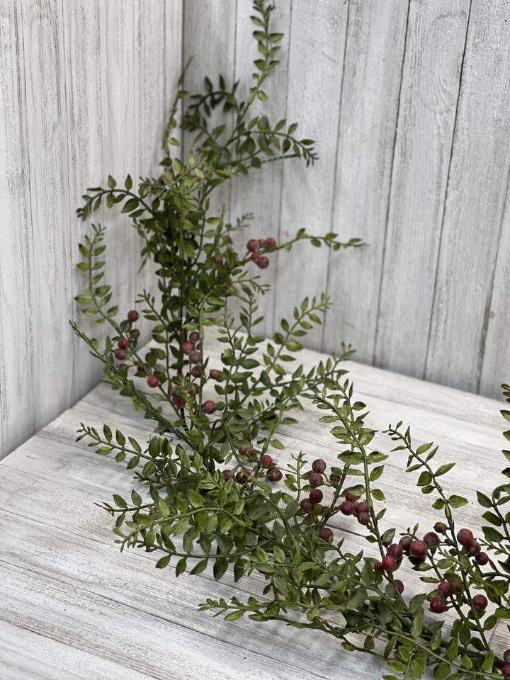 Nandina and berries garland 6’ - Greenery Market Wreaths & Garlands
