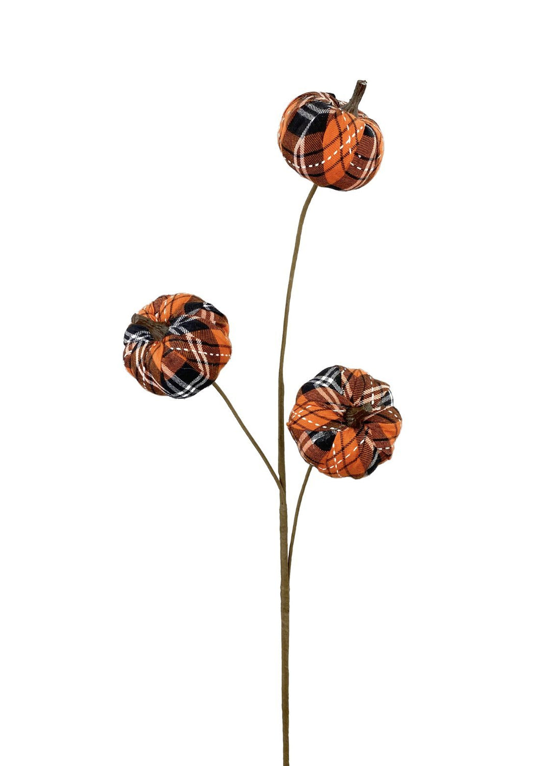 Orange plaid pumpkin spray - Greenery Market Picks