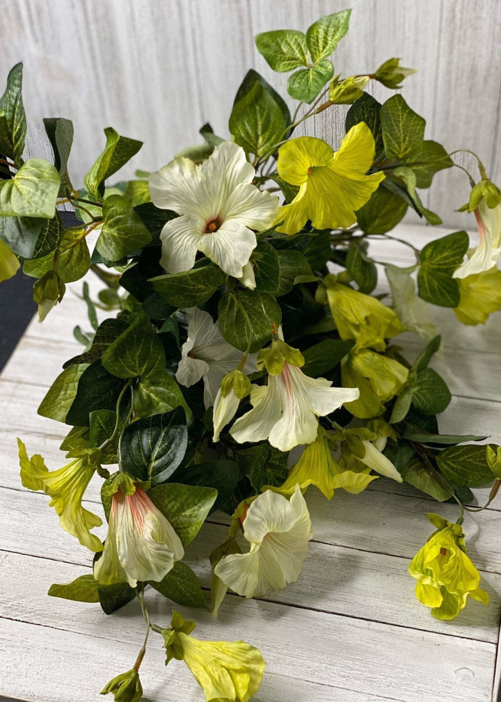 Petunia flowers, yellow morning glory - large bush - Greenery Marketartificial flowers25246