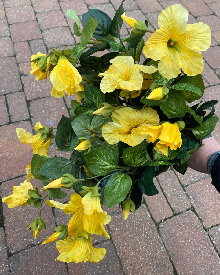 Petunia flowers, yellow morning glory - large bush - Greenery Marketartificial flowers25246
