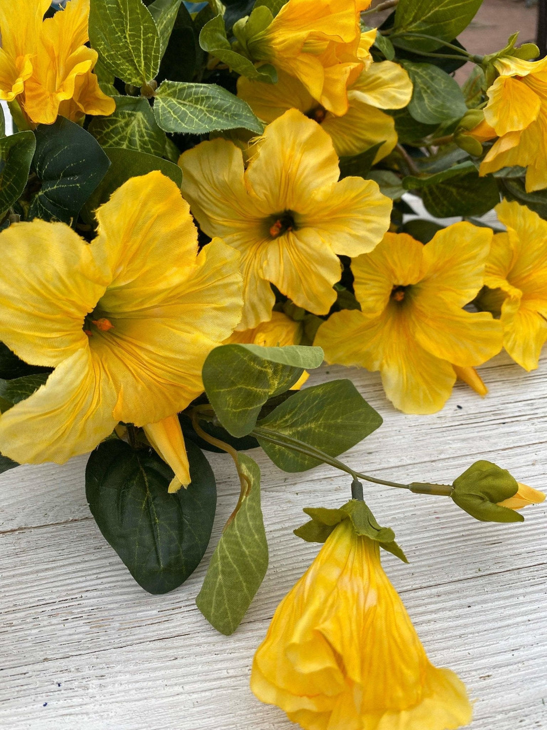 Petunia flowers, yellow morning glory - large bush - Greenery Marketartificial flowers25246