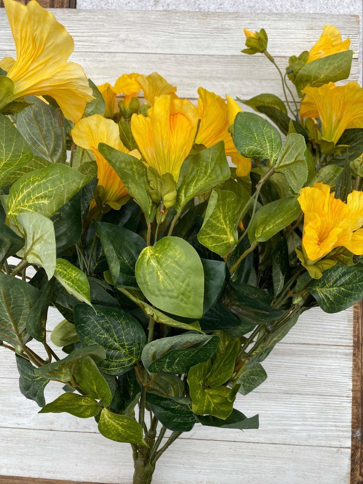 Petunia flowers, yellow morning glory - large bush - Greenery Marketartificial flowers25246