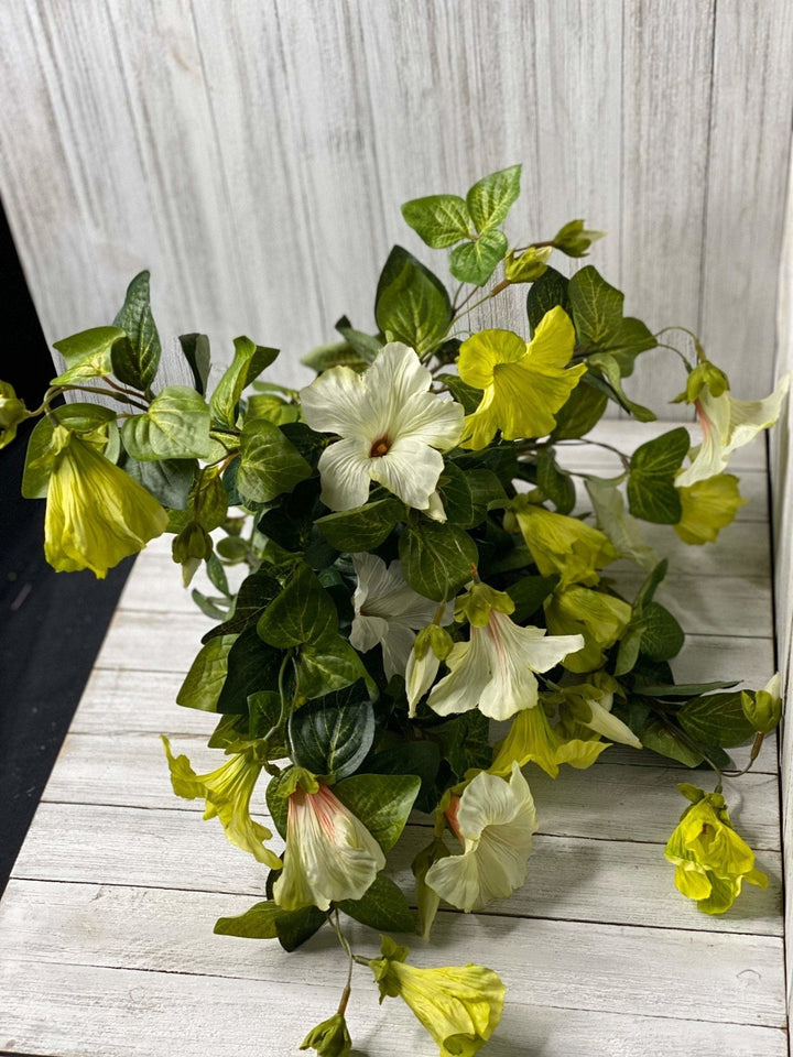 Petunia flowers, yellow morning glory - large bush - Greenery Marketartificial flowers25246