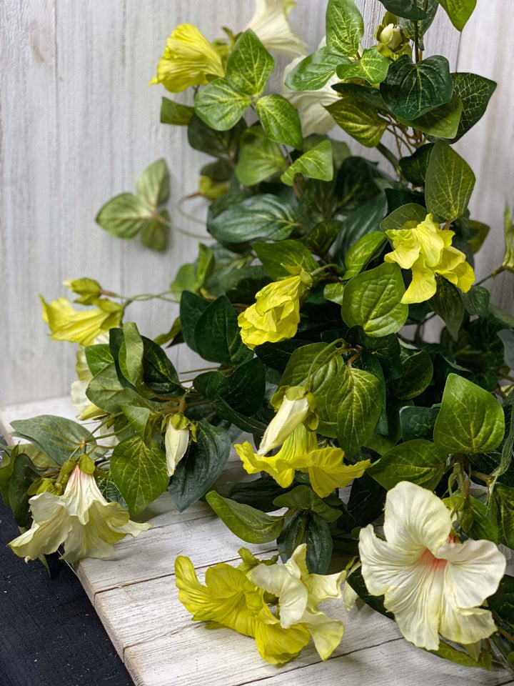 Petunia flowers, yellow morning glory - large bush - Greenery Marketartificial flowers25246