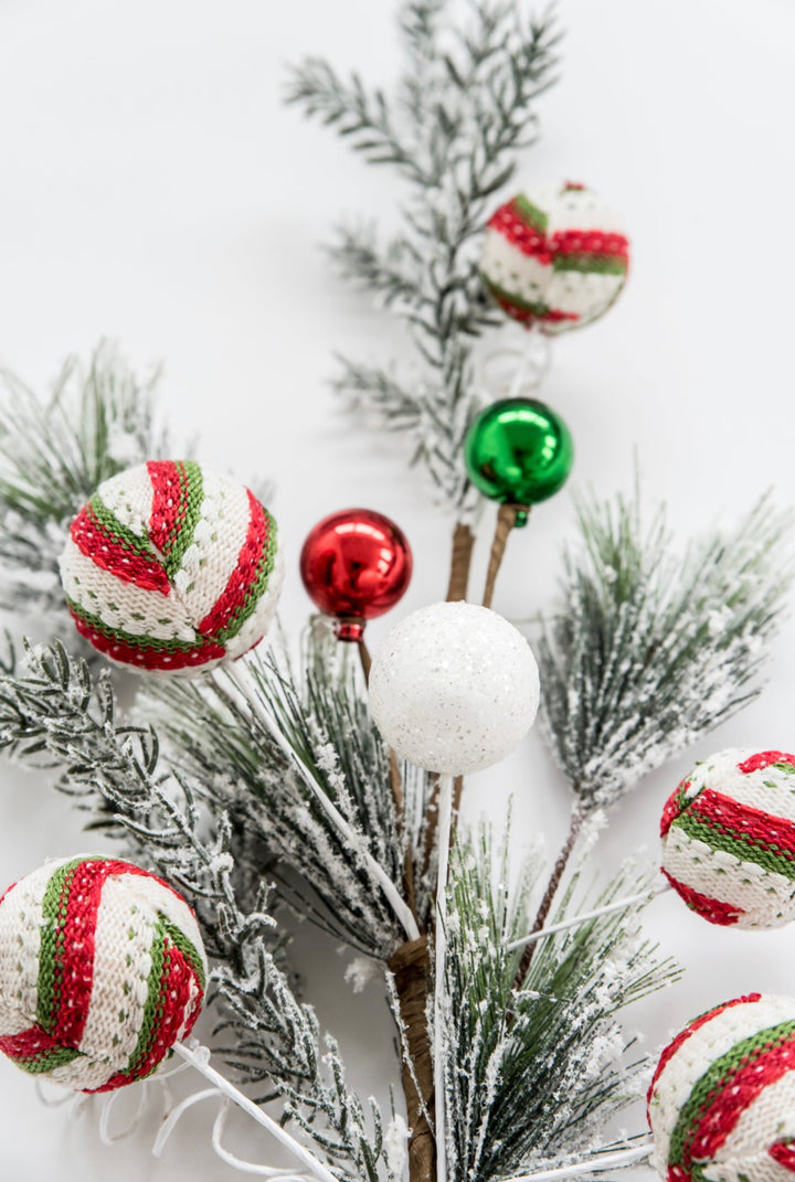 Pine and ball ornament spray - Greenery Market63644