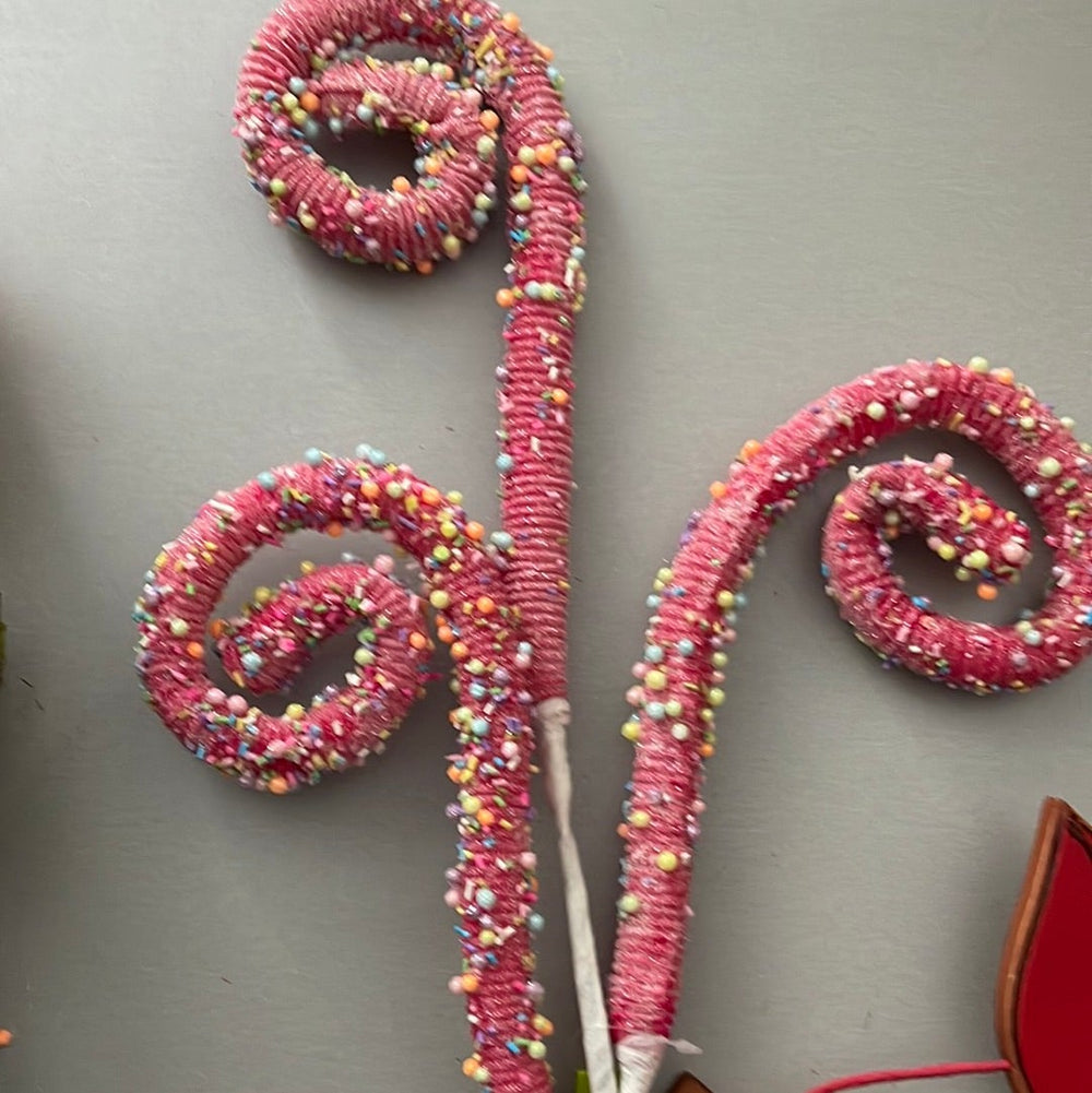 Pink curly spray, pink - Greenery Market wreath enhancements