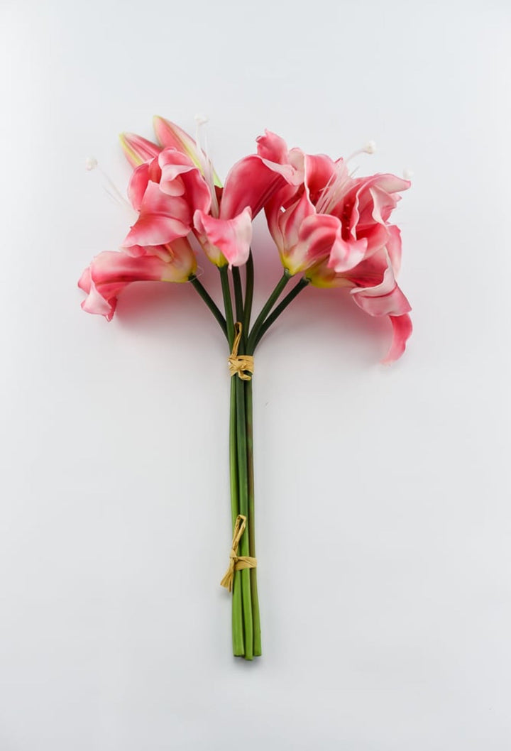 Pink tiger lily artificial flower sprays bundle - Greenery MarketArtificial Flora84087-PK