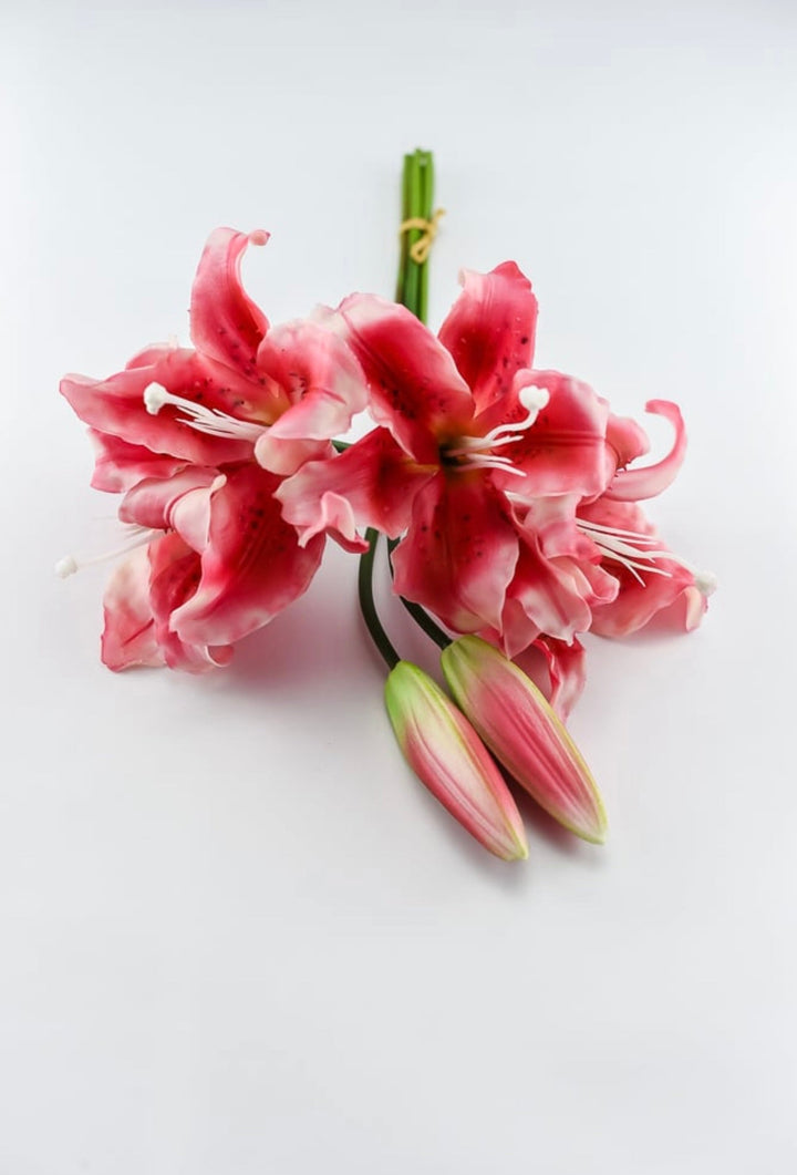 Pink tiger lily artificial flower sprays bundle - Greenery MarketArtificial Flora84087-PK