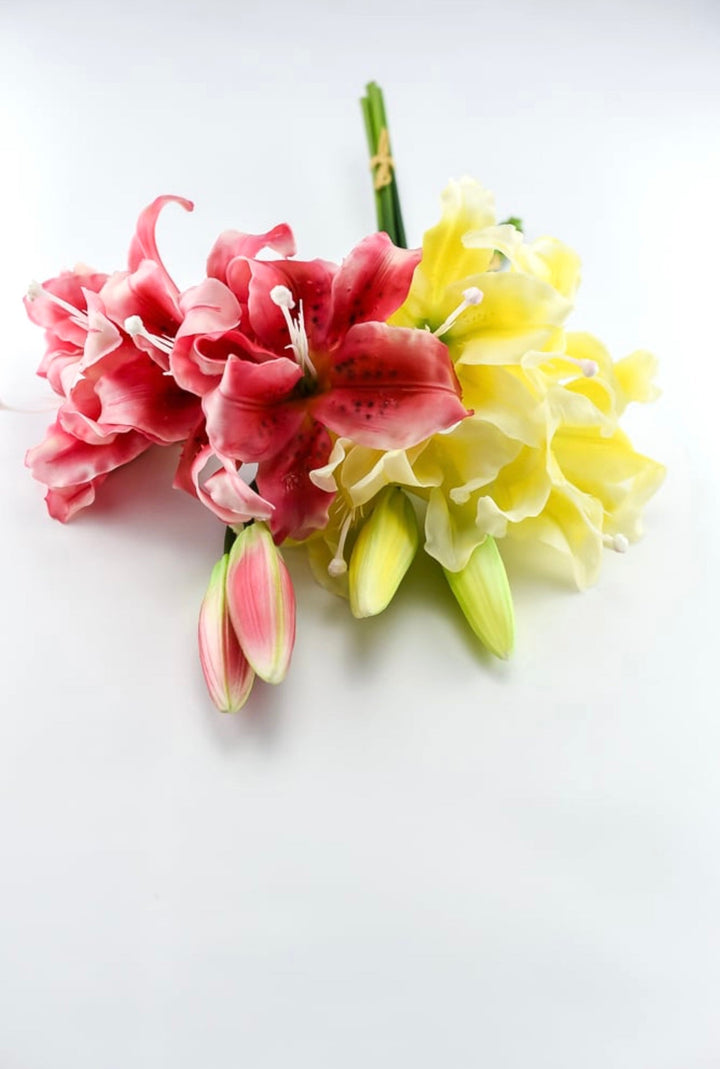 Pink tiger lily artificial flower sprays bundle - Greenery MarketArtificial Flora84087-PK