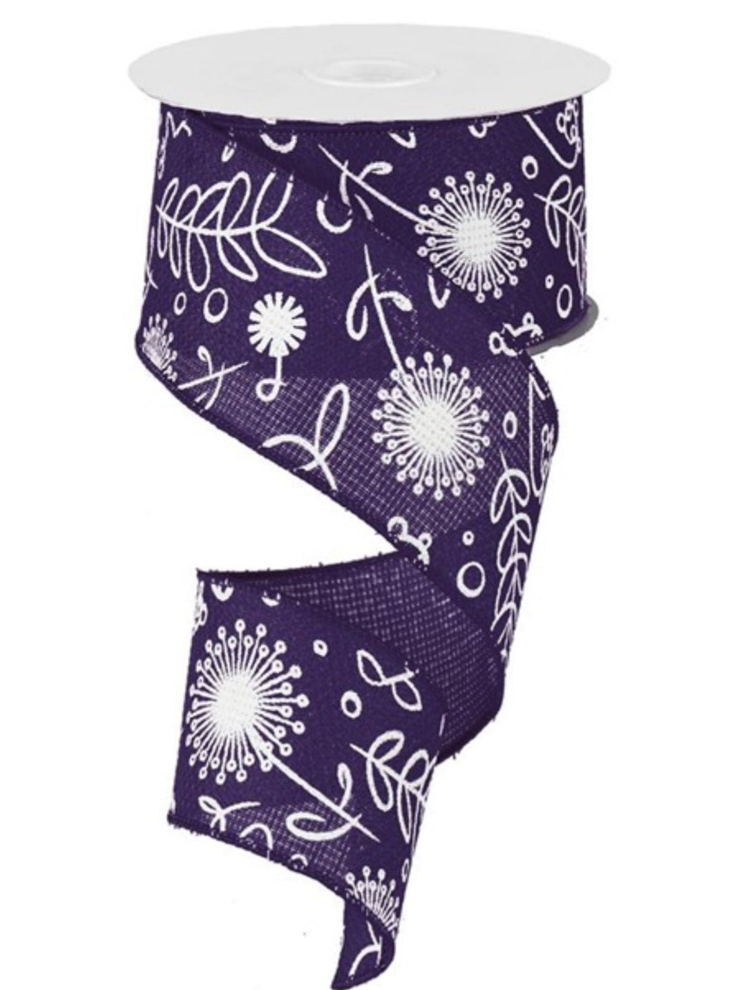 Plum Floral wired ribbon 2.5" - Greenery MarketWired ribbonRG1469W3