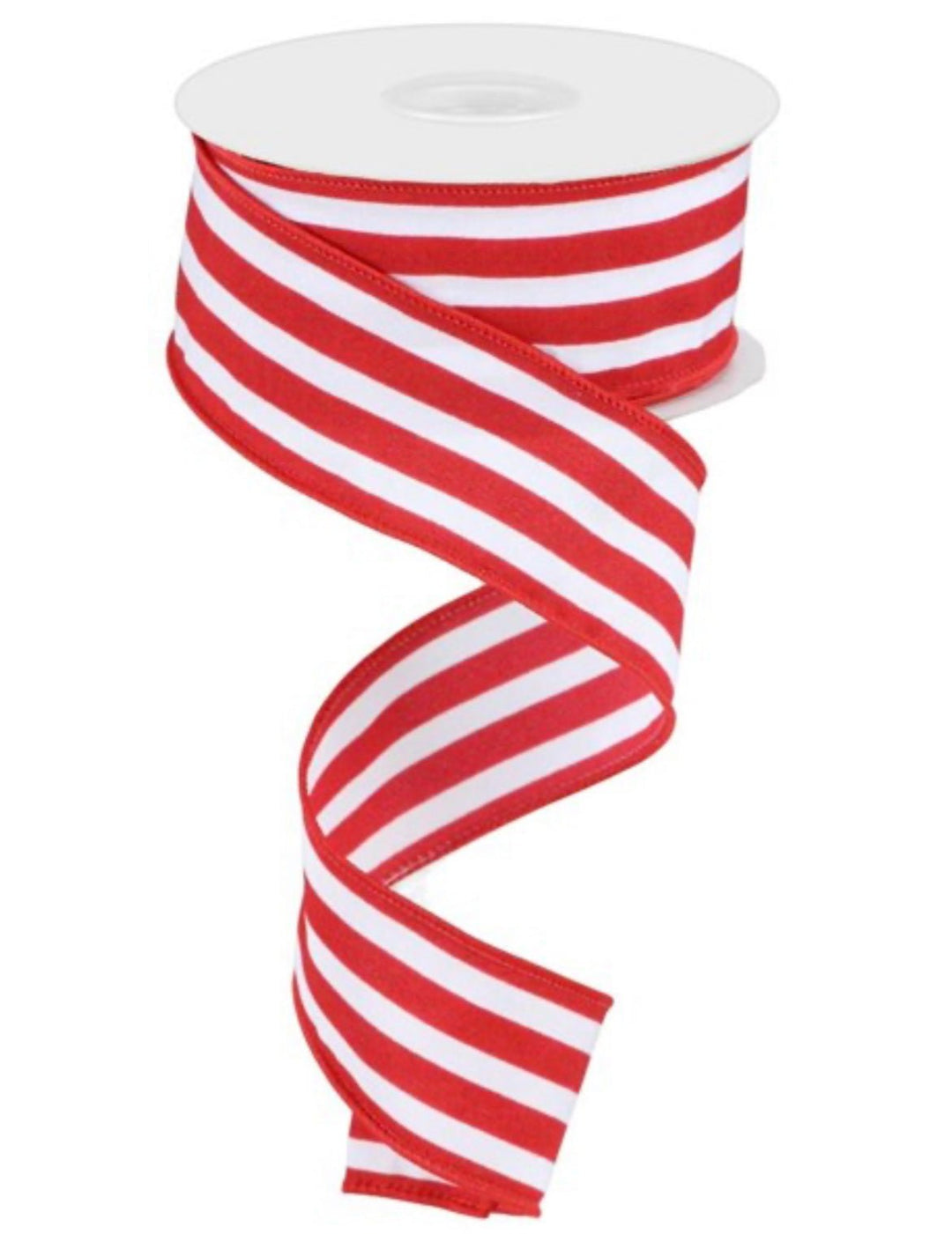 Red and white vertical stripe wired ribbon 1.5” - Greenery MarketWired ribbonRX913567