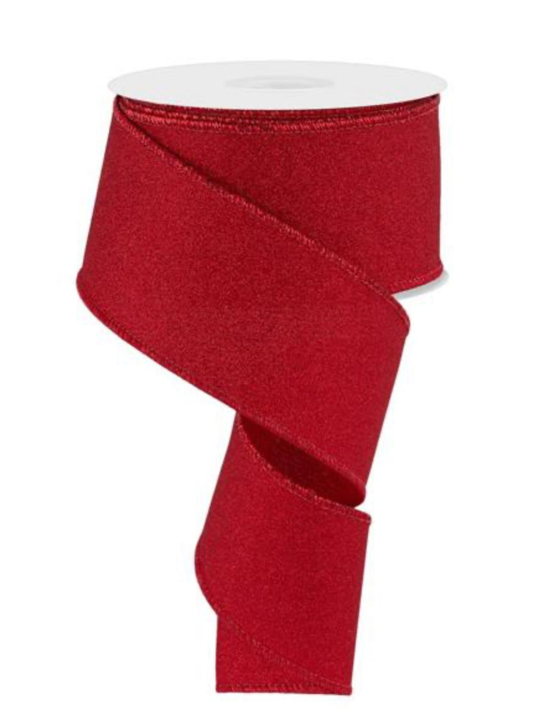 Red glittered solid wired ribbon 2.5” - Greenery MarketRGE179024