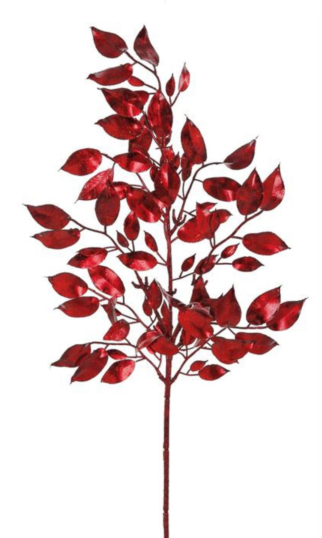 Red metallic ficus leaf spray - Greenery MarketArtificial FloraXg904-R