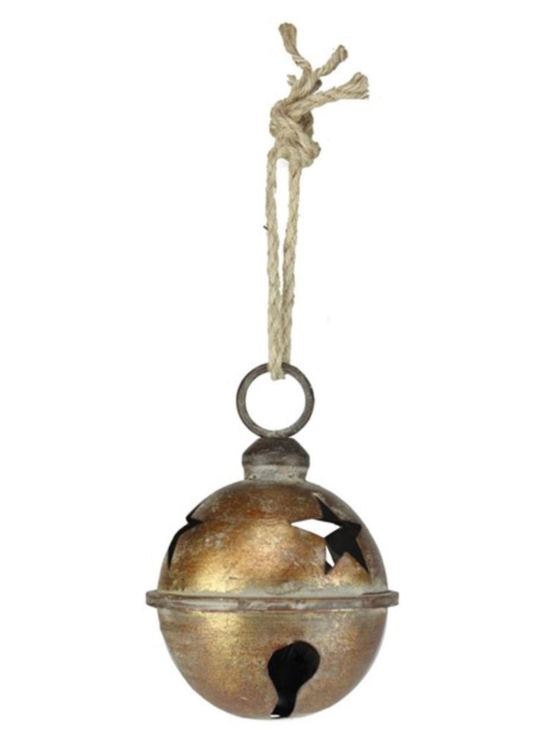 Rustic Gold brushed vintage Jingle bell ornament - Greenery MarketSeasonal & Holiday DecorationsXC423841
