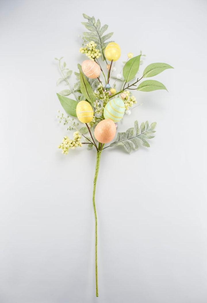 Shimmering yellow and coral egg and floral spray - Greenery MarketPicks83374