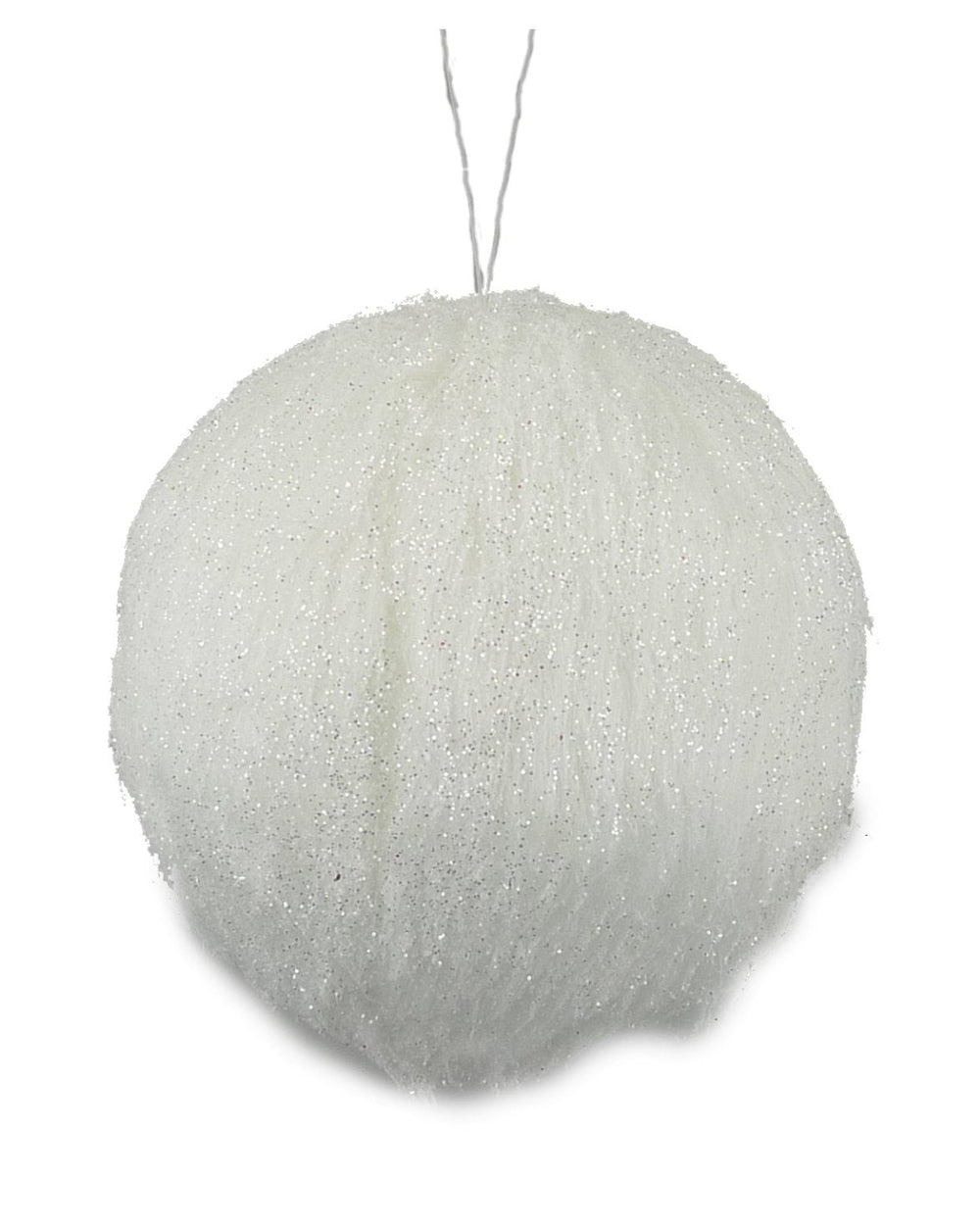 White furry ornament ball 4.5” - Greenery MarketOrnaments84604WT